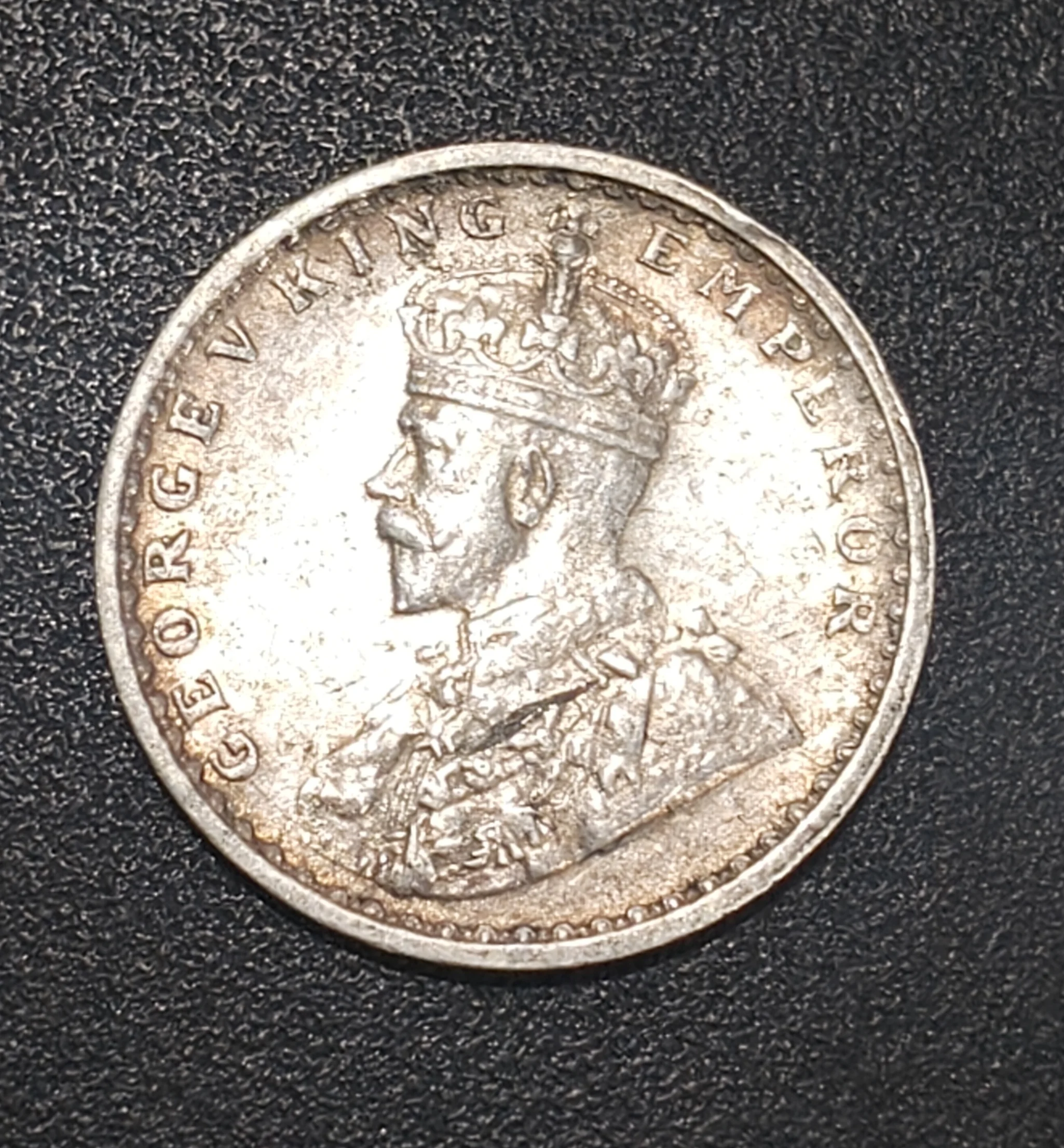 British - India 2 Annas 1916 - George V Rare Silver Coin