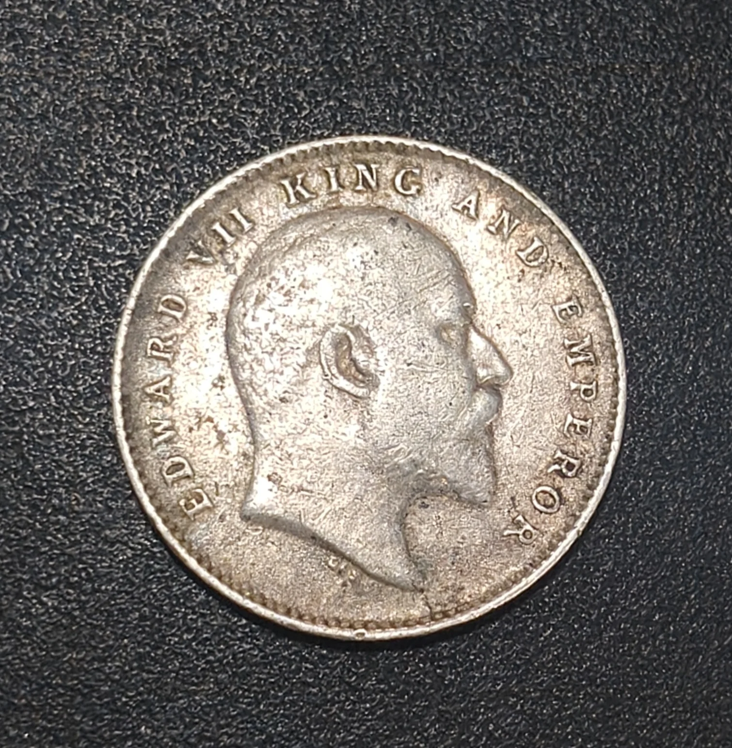 India - British 2 Annas 1907 - Edward VII Rare Silver Coin