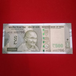 500 Rs Rare Fancy Number Note 000786 Gem Bunc Condition Year 2025 sku 03