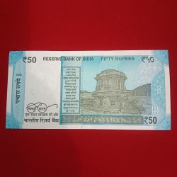Alternative view of 50 Rs Rare Fancy Number Note 600000 Year 2025 Gem Unc Condition Sku 03