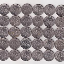 Alternative view of United States 1 Dime ("Roosevelt Dime") mix Dates (50 Pcs Lott) Rare Coin #AA-138