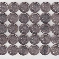 United States 1 Dime ("Roosevelt Dime") mix Dates (50 Pcs Lott) Rare Coin #AA-138