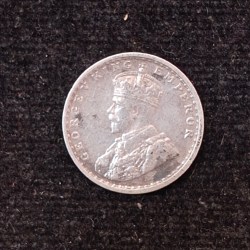 Alternative view of British-India 2 Annas 1916 (George V) Rare Silver Coin#AA-127