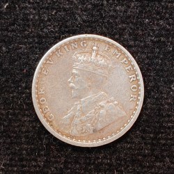 Alternative view of British-India 2 Annas 1917 (George V) Rare Silver Coin#AA-128