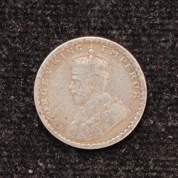 Alternative view of British-India 2 Annas 1917 (George V) Rare Silver Coin#AA-129