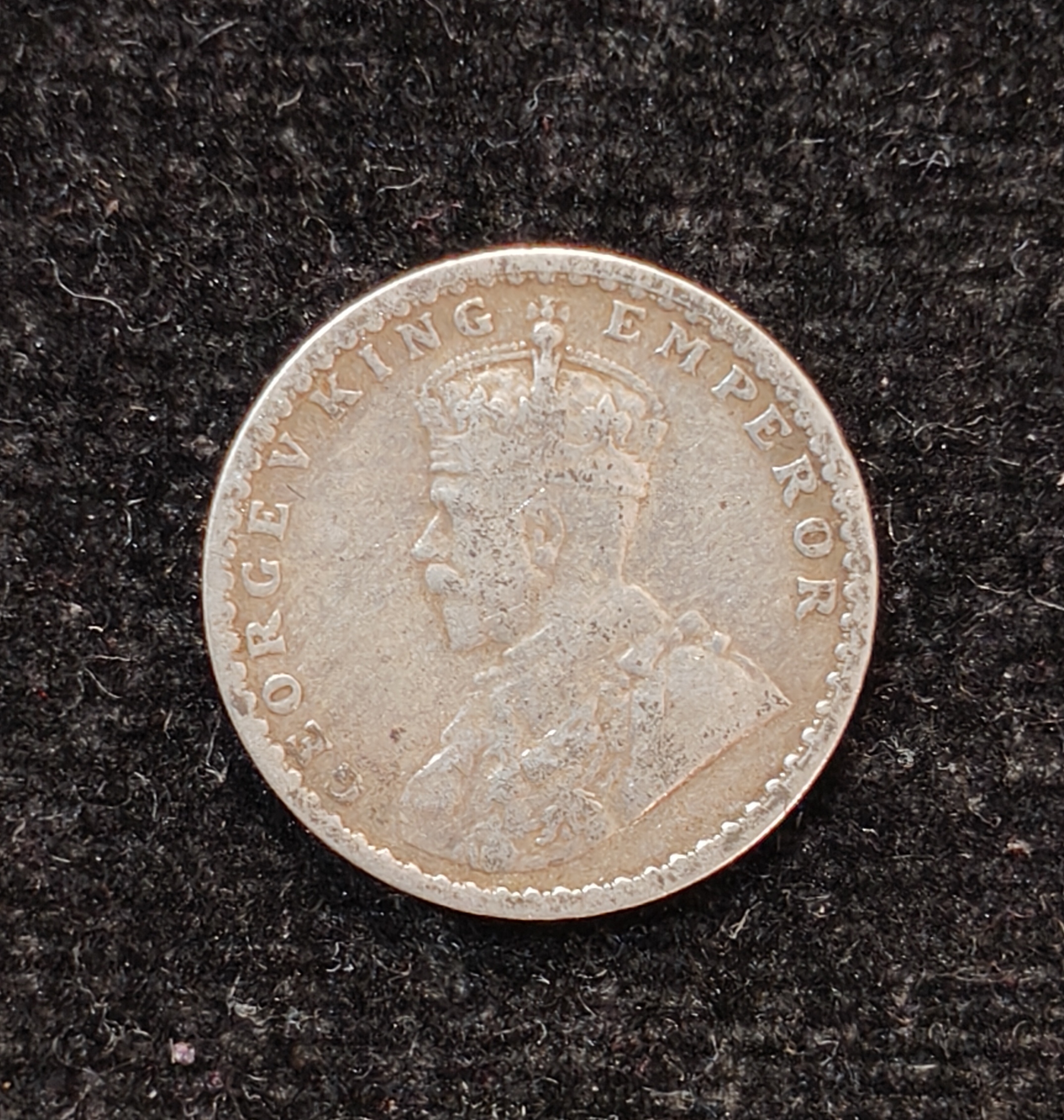 British-India 2 Annas 1917 (George V) Rare Silver Coin#AA-129 - Image 2
