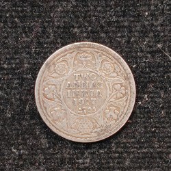 British-India 2 Annas 1917 (George V) Rare Silver Coin#AA-129