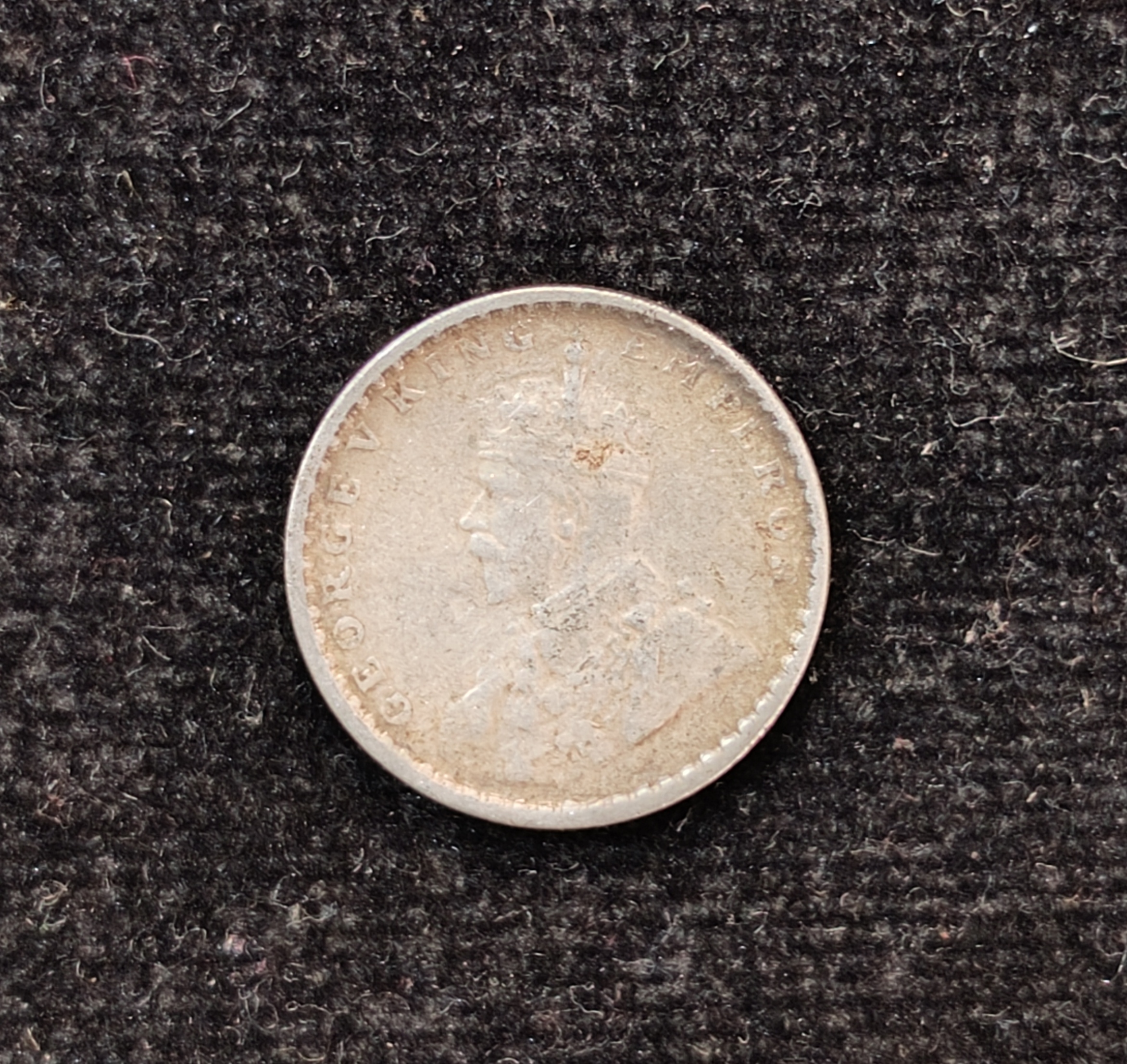 British-India 2 Annas 1917 (George V) Rare Silver Coin#AA-130