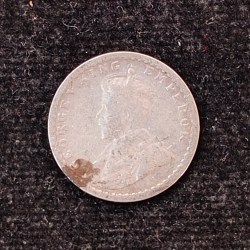 Alternative view of British-India 2 Annas 1913 (George V) Rare Silver Coin#AA-131