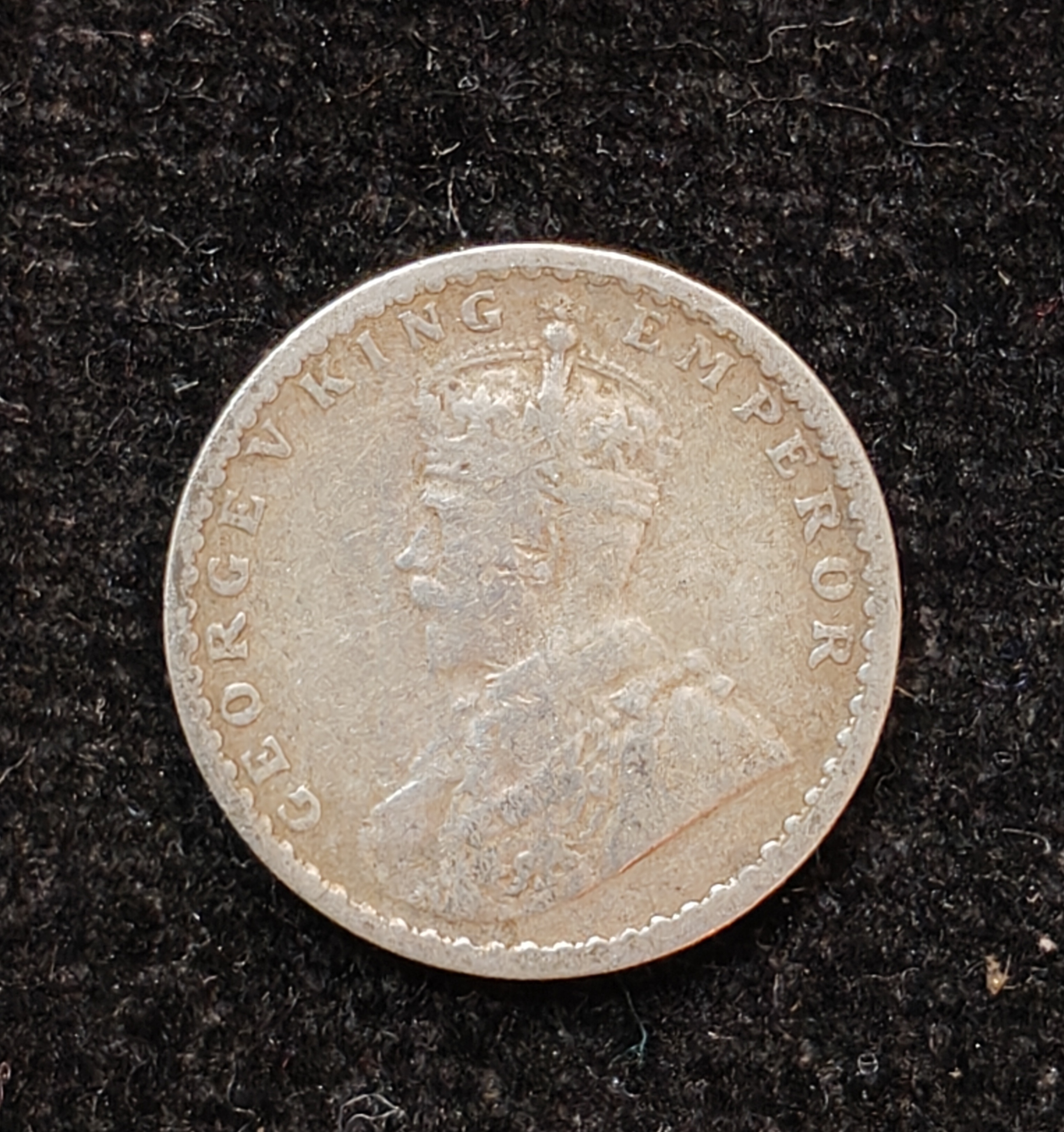 British-India 2 Annas 1916 (George V) Rare Silver Coin#AA-134 - Image 2