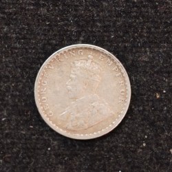 Alternative view of British-India 2 Annas 1916 (George V) Rare Silver Coin#AA-136