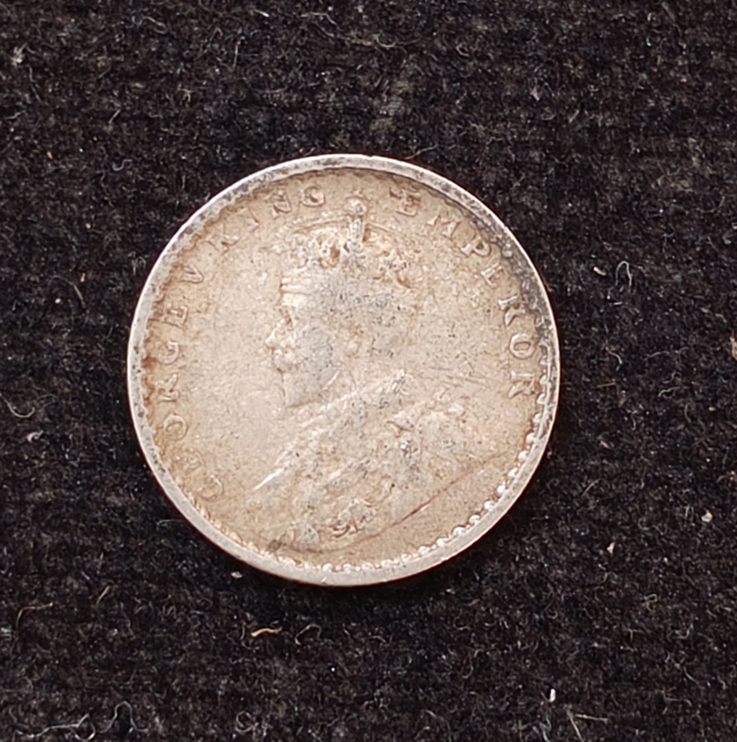 British-India 2 Annas 1916 (George V) Rare Silver Coin#AA-137 - Image 2