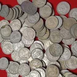 25 Paise Copper Nickel Coins 50 Pcs Republic of India
