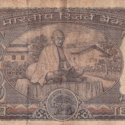 10 Rupees Gandhi Governor Laxmi Kant Jha Rare Note