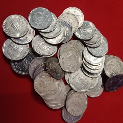 One Rs Scare Coins Copper Nickel Unc Condition 1985 Year 60 Pcs Given Luster Shown