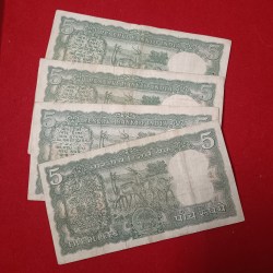 Alternative view of Five Rs Rare Diamond Issue Notes Governor LK Jha 9 Pcs Given B5