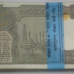 Alternative view of 98 Note Series 2019 (One Rupees) Lower Number Packet First And Last Note Missing Pack