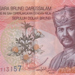 Brunei 10 Dollars (2024 Series) Rare Polymer Note#B2