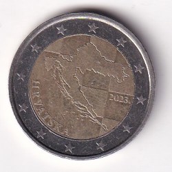 Croatia 2 Euros 2023 (2nd map) Rare Bimetallic Coin#AA-156
