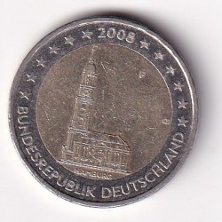 Germany 2 Euros 2008 Rare Bimetallic Coin#AA-157