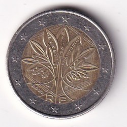 France 2 Euros 2022 (2nd type) Rare Bimetallic Coin#AA-149