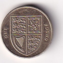 Alternative view of United Kingdom 1 Pound 2015 (Elizabeth II Royal Shield) Rare Coin#AA-169