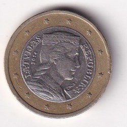 Latvia 1 Euro 2014 Rare Bimetallic Coin#AA-171