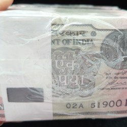 2020 ONE RUPEES GOVERNOR Atanu Chakraborty RARE SEALED PACKED 1000 NOTE RIM