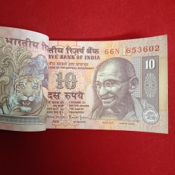 Alternative view of Ten Rs Old Full Bundle Governor Bimal Jalan UNC Condition 653601