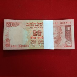 Twenty Rs Rare Fancy 088888 Full Bundle Governor D.Subarao Year 2010 Unc Condition 088801