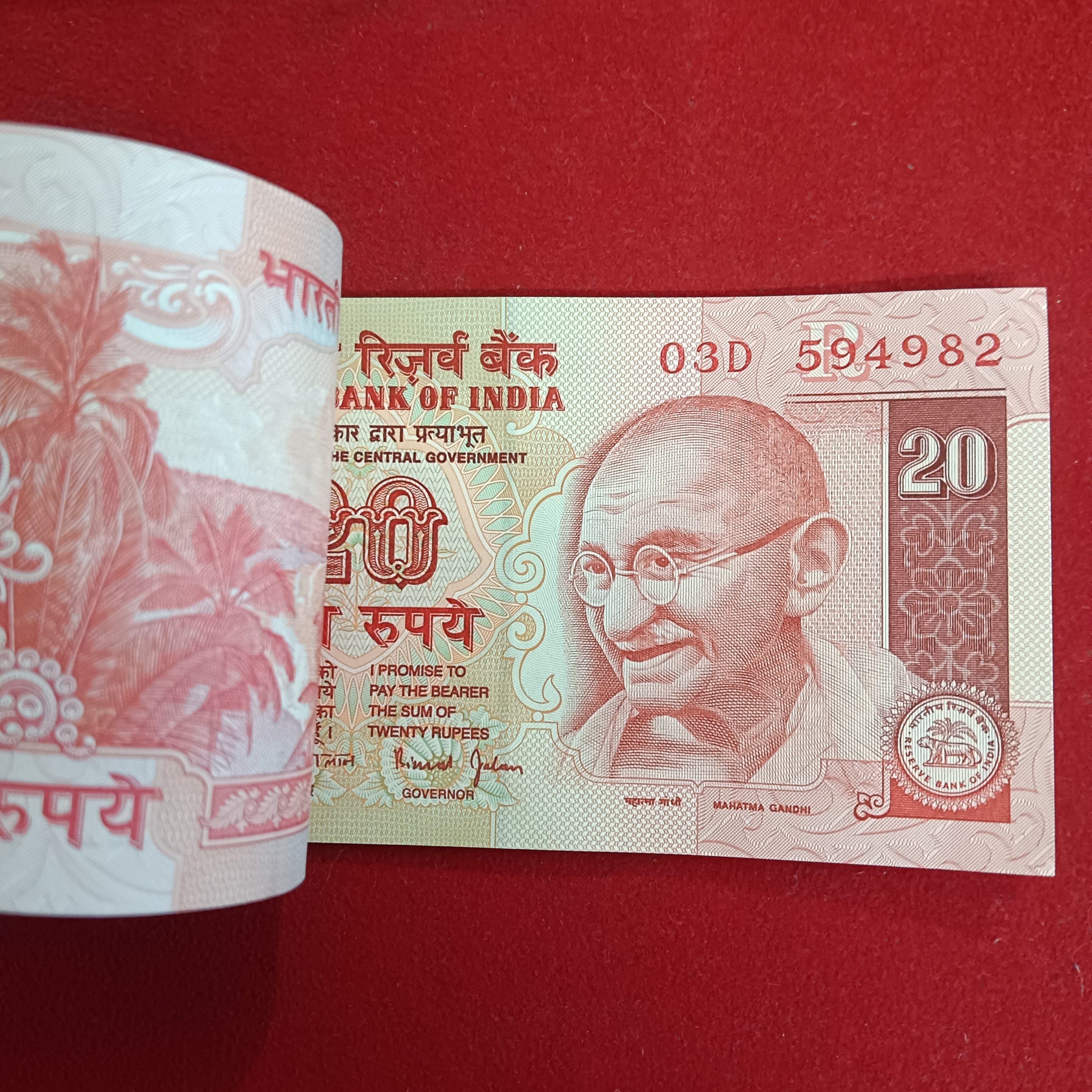 Twenty Rs Old Full Bundle Governor Bimal jalan Unc Condition 594901 - Image 4