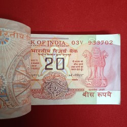 Alternative view of Extremely Rare Twenty Rs Rare Full Bundle End 786 Governor C Rangarajan Gem Unc Condition 933701