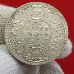 George Vi One Rupee Silver Coin Year 1940 Bombay Mint British of India