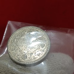 George Vi 1/4 Rupee Silver Coin 1942 Year Calcutta Mint British of India