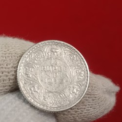 George Vi 1/4 Rupee India Silver Coin Year 1940 Calcutta Mint British of India