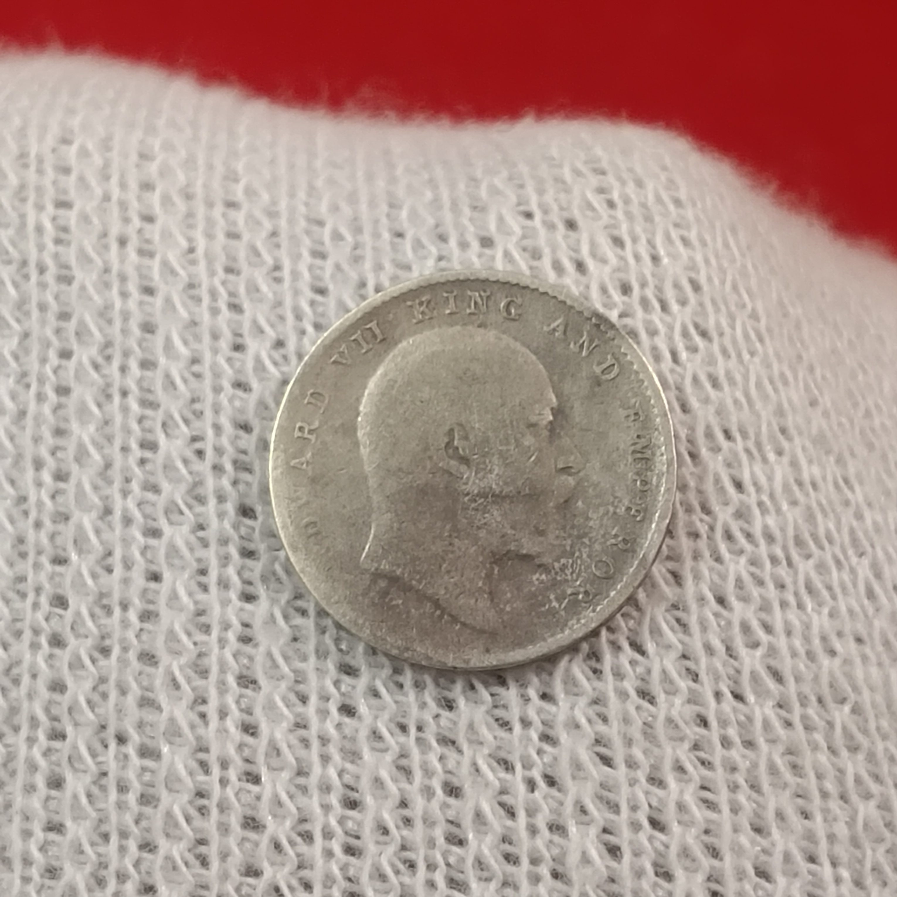 Edward VII Rare Silver Coin 1910 Year Calcutta Mint British of India - Image 3