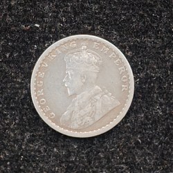 Alternative view of British-India 2 Annas 1917 (George V) Rare Silver Coin#AA-175