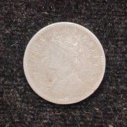 Alternative view of British-India 2 Annas 1891 (Victoria) Rare Silver Coin#AA-180