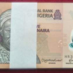 Nigeria 5 Naira UNC Polymer (100 Note) Serial Packet