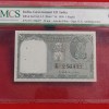 A -2 ONE RUPEE SECOND ISSUE NOTE K. G. AMBEGAONKAR RELEASED YEAR 1950 PMCS GRADED GEM UNC 65 GRADED