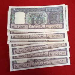 Ten Rs Rare Diamond Issue Notes Governor LK Jha Unc Condition 9 Pcs Given Sku 15