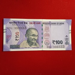 100 Rs Rare Fancy Number Note 333333 Gem Unc Condition Year 2020 Sku 08