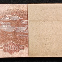 Alternative view of 0000000 (Specimen) North Korea 5000 Won Unc (100 Note) Serial Packet