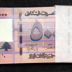 LIBAN 5000 LIVRES RARE (100 NOTE ) NON SERIAL PACKET WITH ONE NOTE 786 FANCY NUMBER