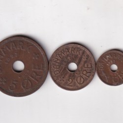 Denmark 3 Different Denomination Rare Coin Set #X-1