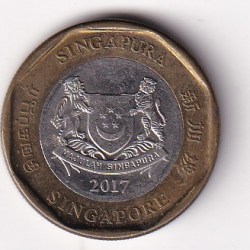 Singapore 1 Dollar 2017 Rare Bimetallic Coin#X-9