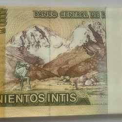 Alternative view of Peru 500 Intis Gem Unc (100 Note) Serial Packet