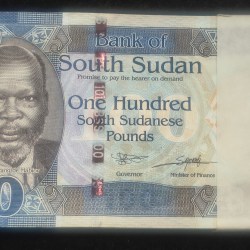 South Sudan 100 South Sudanese Pounds Unc (100 Note) Serial Packet