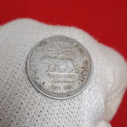 One Rs Reserve Bank of India Shifted Error Coin Calcutta Mint RBI Mistake Coin