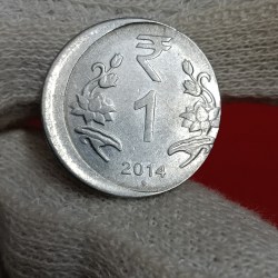 One Rs FSS Shifted Error Coin 2014 Year Noida Mint RBI Mistake Coin